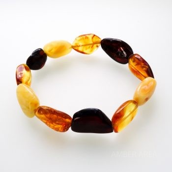 Multi-Color Polished Amber Bracelet