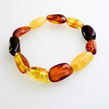 Multi-Color Polished Amber Bracelet
