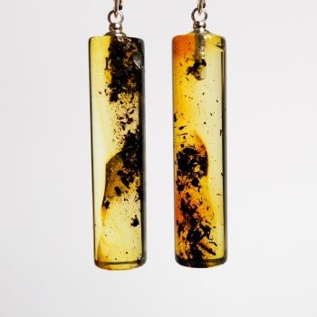 Cylinder Amber Earrings