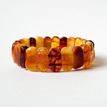 Flat Beads Multi-Color Amber Bracelet