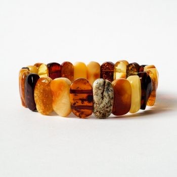 Flat Beads Multi-Color Amber Bracelet