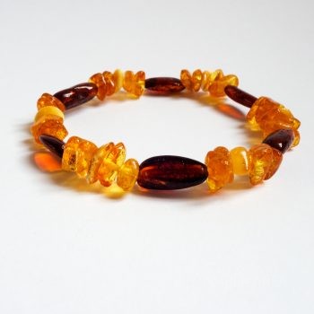 Small Beads Polished Amber Bracelet