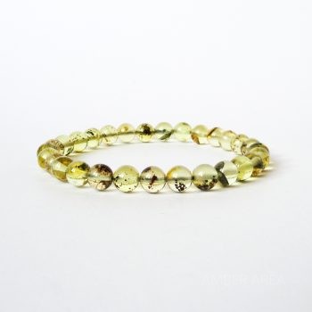 Round Beads Green Amber Bracelet