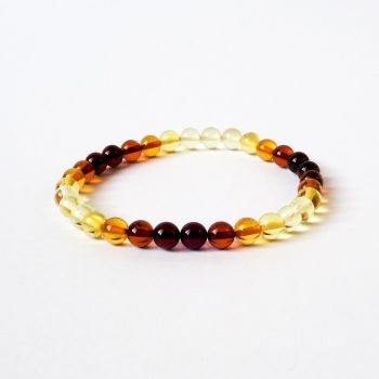 Round Beads Gradient Color Amber Bracelet