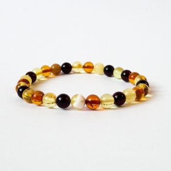 Round Beads Multi-Color Amber Bracelet