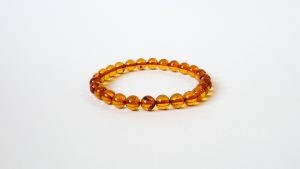 Round Beads Brown Amber Bracelet