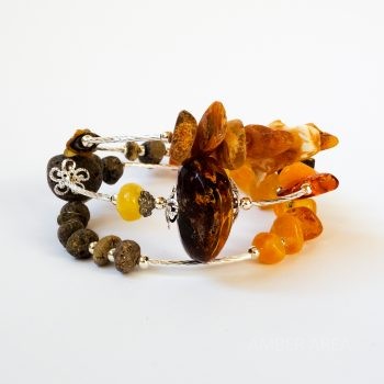 Wire Multi-Color Amber Bracelet