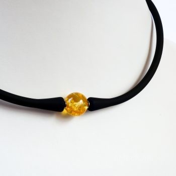 Black Silicone Choker With Amber