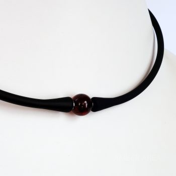 Black Silicone Choker With Amber