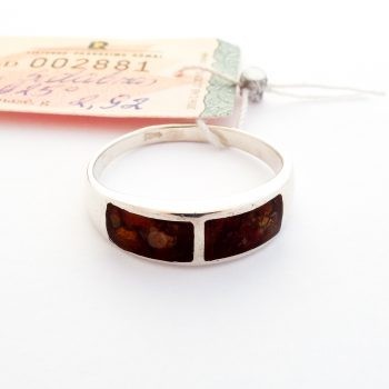 Silver And Baltic Amber Ring 18.5 mm
