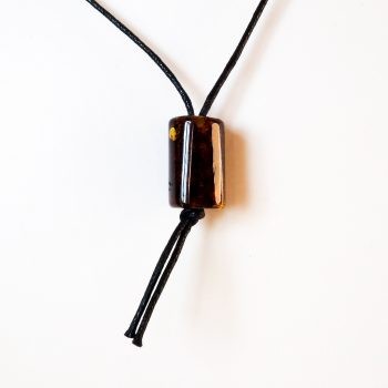 Leather String Amber Pendant