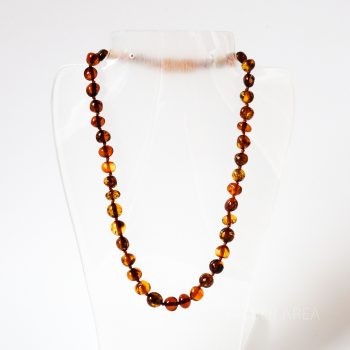 Brown Polished Amber Necklace For Kids