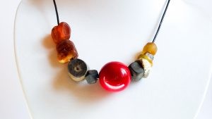 Unique Design Sea Oak Baltic Amber Necklace With Leather String