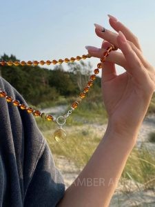 long Baltic amber necklace-bracelet