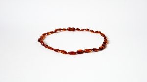 Brown Polished Amber Necklace For Kids