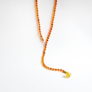 Round Brown Amber Beads Bracelet – Necklace