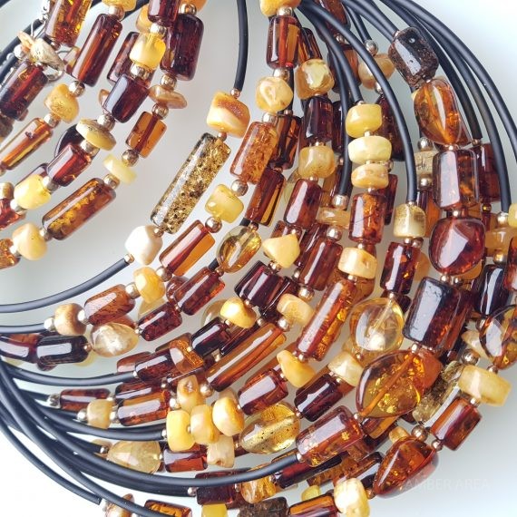 Baltic amber necklace on wire wholesale