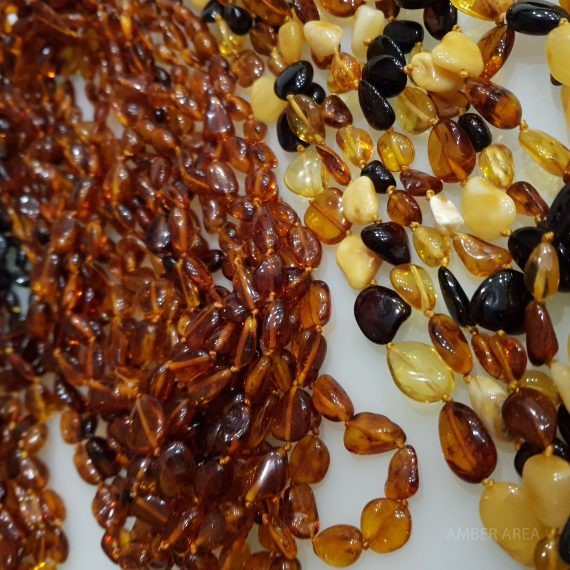 Baltic amber necklace “olive shape” wholesale