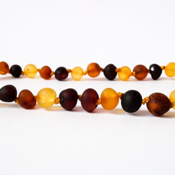 Multi-Color Unpolished Amber Necklace For Kids