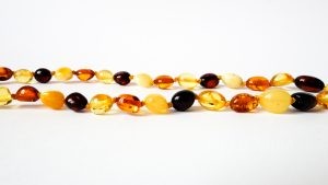 Multi-Color Polished Amber Necklace For Kids