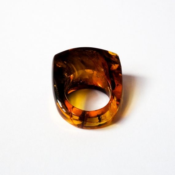 Massive Natural Baltic Amber Ring 20 mm