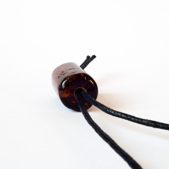 Leather String Amber Pendant