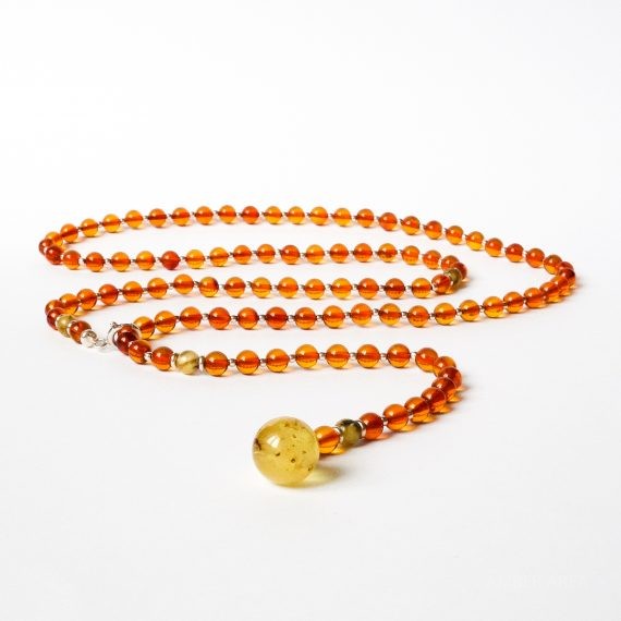 Round Brown Amber Beads Bracelet – Necklace