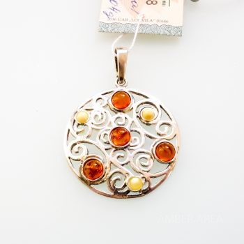 Baltic Amber And Silver Pendant