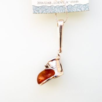 Baltic Amber And Silver Shoe Pendant