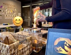 eksperimentas su gintaro dulkėmis Jūratė ir Kastytis